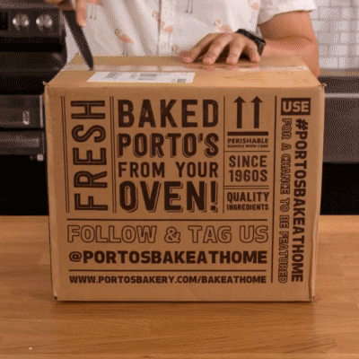 Animation of people unboxing Cheese Rolls